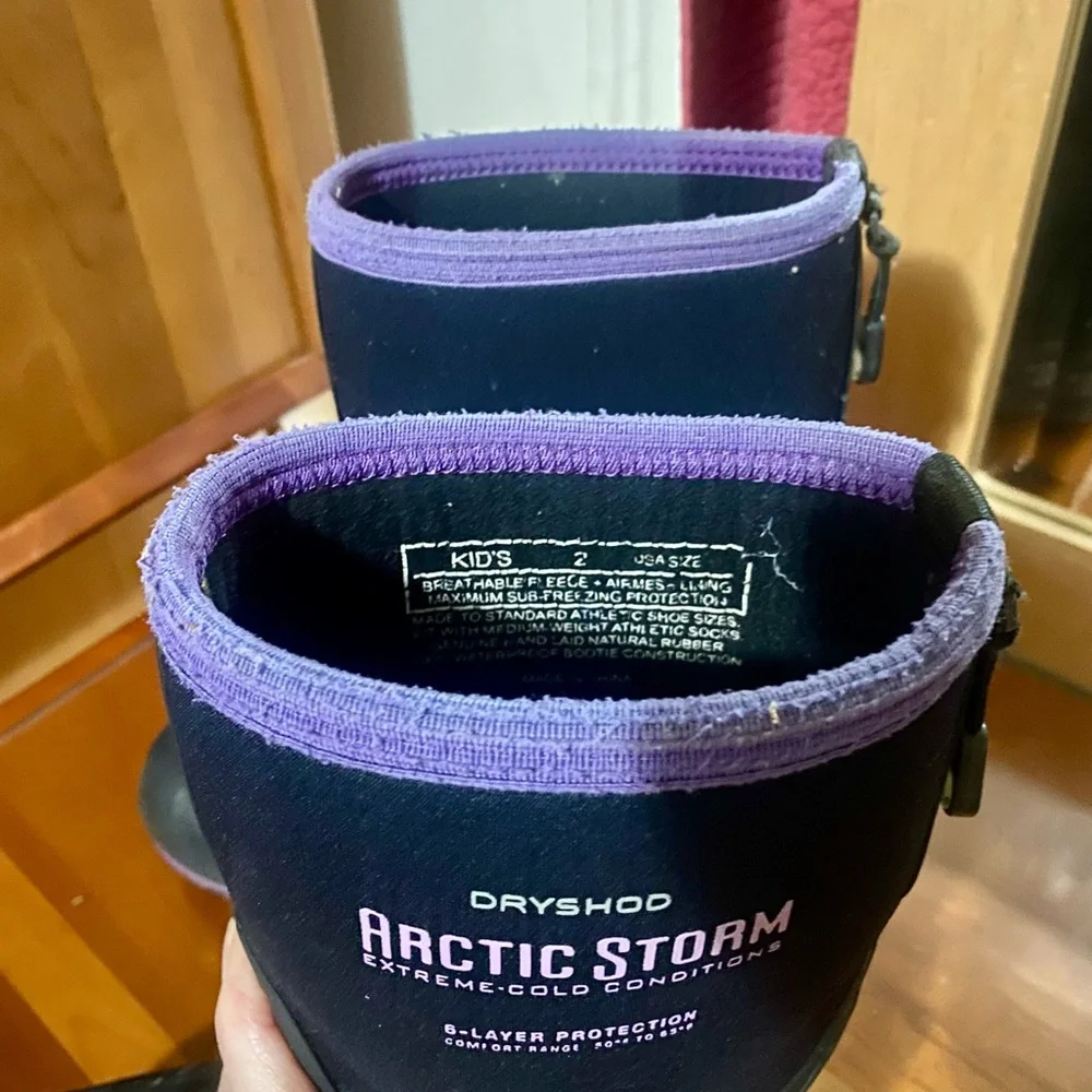Arctic Storm Kids Black and Purple Winter Boots
